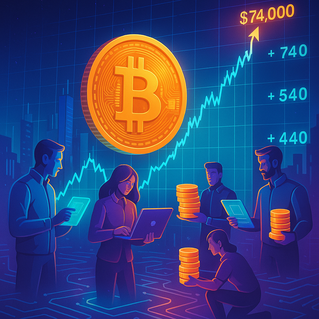 Bitcoin Short-Term Holders Cash In as Prices Surpass $74,000