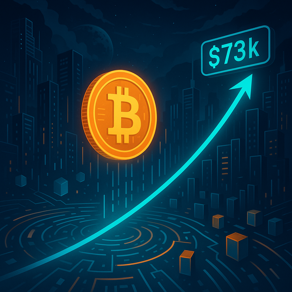 Bitcoin Surges Towards $73K Amid Economic Uncertainty