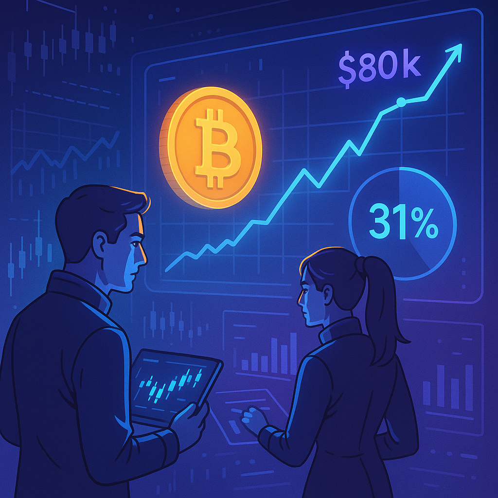 Traders See 31% Probability of Bitcoin Reaching $80K This Month