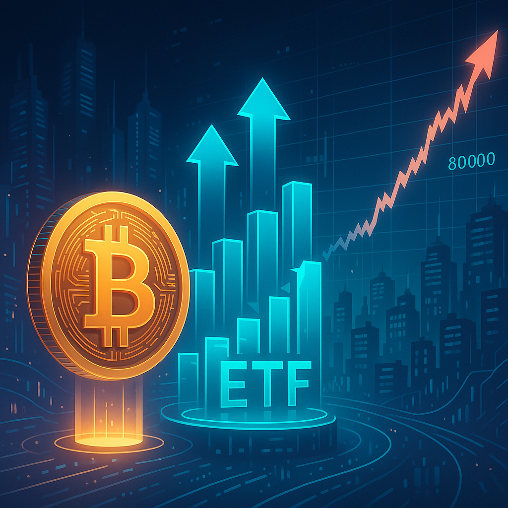 Bitcoin ETF Inflows Surge as BTC Approaches $80,000 Mark