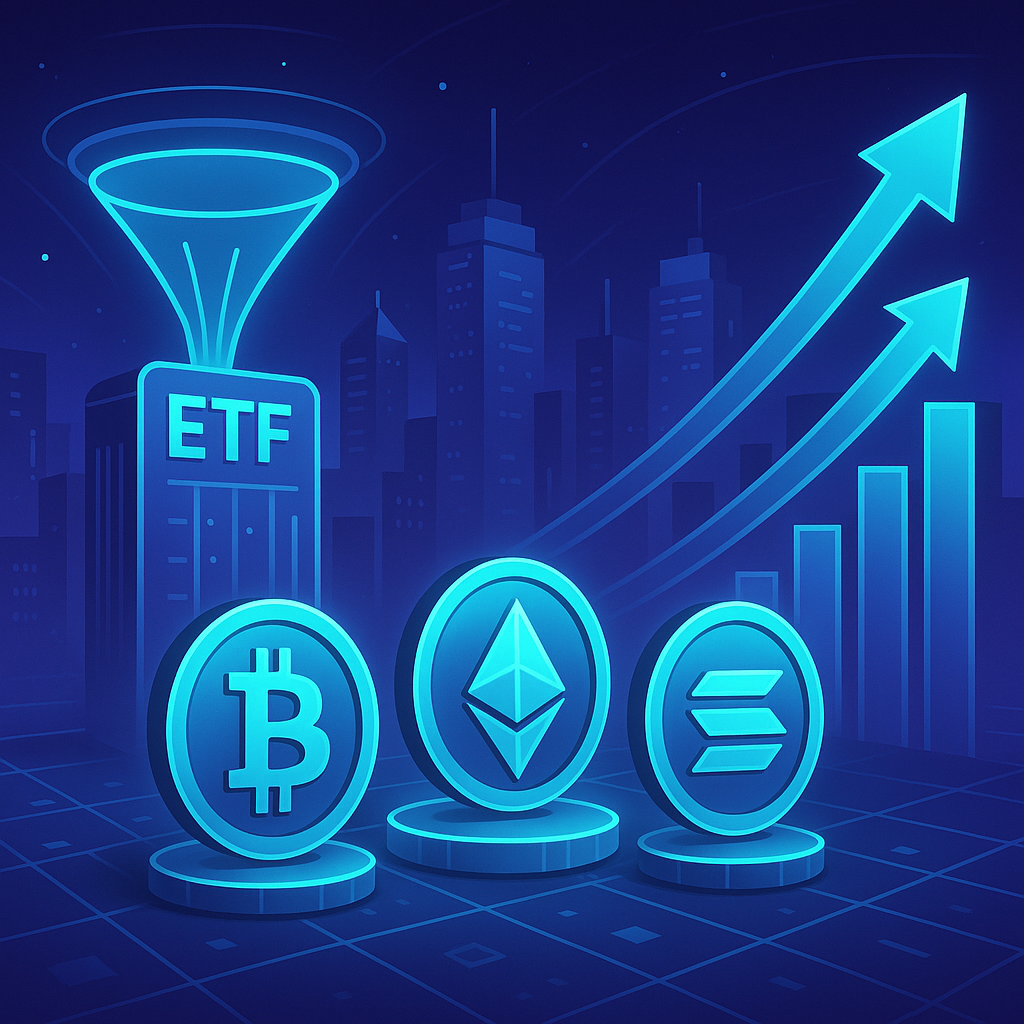 New Capital Flows into US Crypto ETFs Boost BTC, ETH, SOL